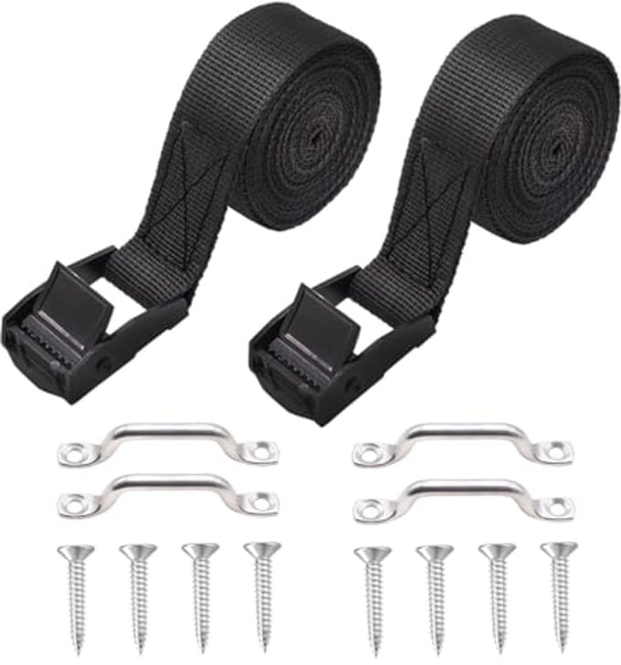 Batterij Tie Down Strap Kit 6,6 ft met Roestvrijstalen Cam Gesp en Beugels