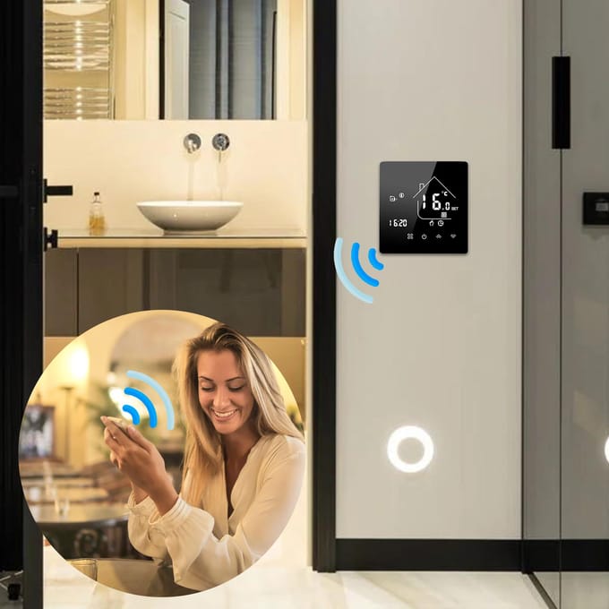 WIFI Smart Thermostaat Programmeerbare Elektrische Vloerverwarming Radiator Thermostaat APP & Touch Control type 1 gray