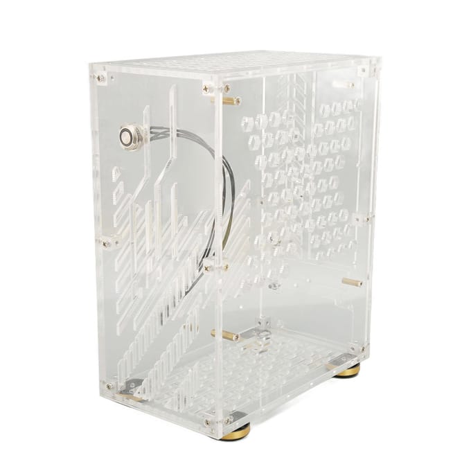Mini ITX Behuizing 4.3L Helder Acrylpaneel 360 Graden Koeling Dempende Voetjes Mini PC Behuizing voor transparant