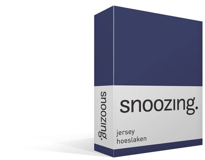 Snoozing Jersey - Hoeslaken - 100% gebreide katoen - 80/90x200 cm - Navy