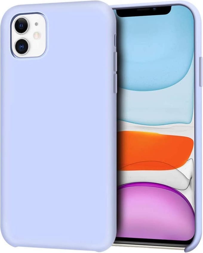 Siliconen Backcover Hoesje + Tempered Glas Screenprotector Geschikt voor: Apple iPhone 11 Pro Max -Paars