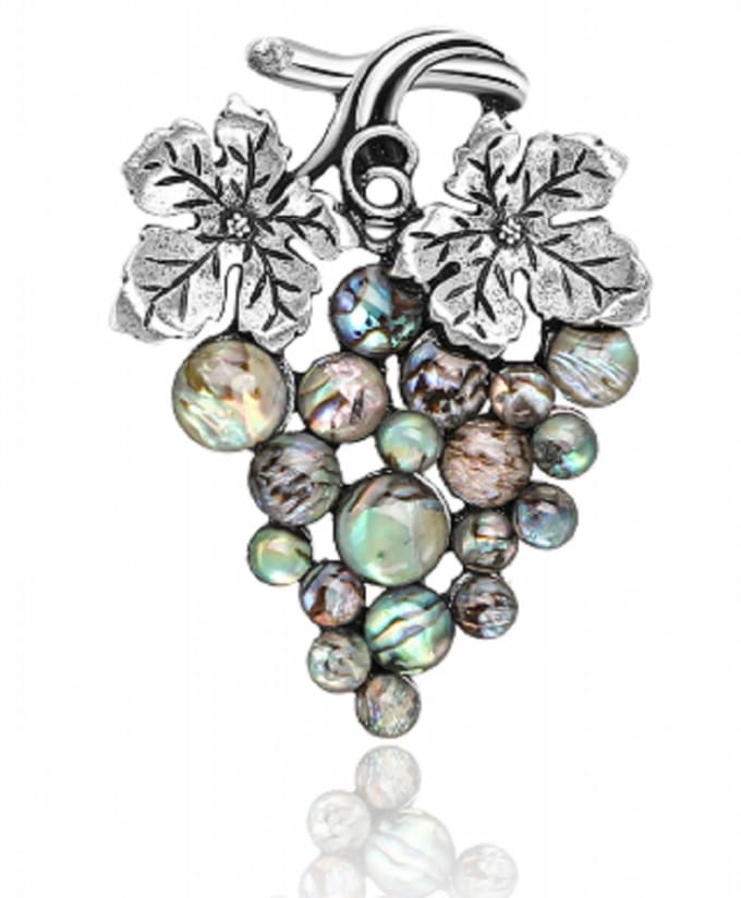 Broche Druiventros zilverkleur - Charme Bijoux