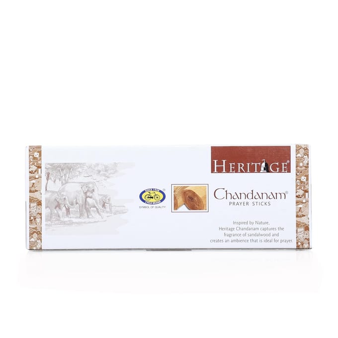 Cycle Heritage Chandanam Bâtonnets d'encens Bois de santal pur pour prière méditation 40 min temps de combustion white