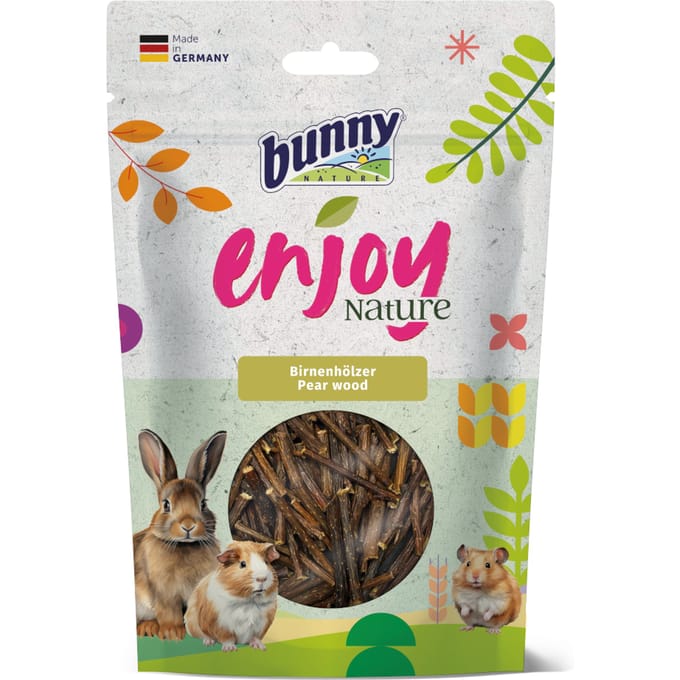 Knaagdier Knabbelhout Bunny Nature - Perenhout 100g - Natuurlijke Snack, Gebitsverzorging