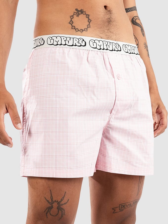 Empyre Pink Plaid Loose Boxershorts roze