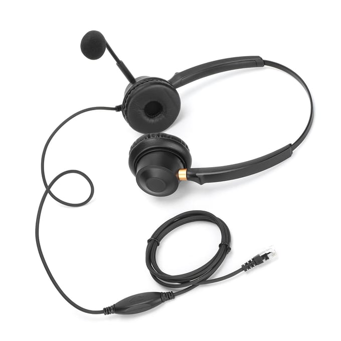 Binaurale Headset Telefoonheadset met Microfoon met Ruisonderdrukking en Volumeregeling