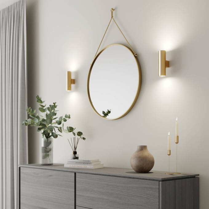 Euluna - wandlamp - 2lichts - Staal - H: 18 cm - GU10 - messing