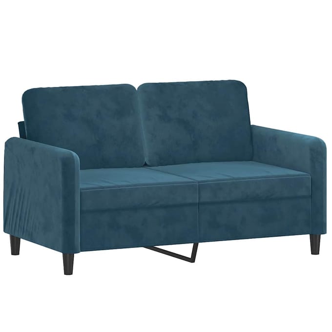 vidaXL - 2-delige - Loungeset - met - kussens - fluweel - blauw