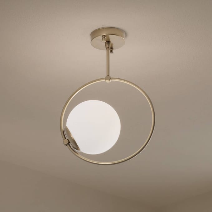 Opviq Plafondlamp Dolunay, Ø 26 cm, goudkleurig, glas, E27