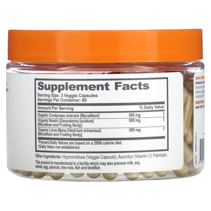 Genius Mushroom, Plantaardige Capsules 180