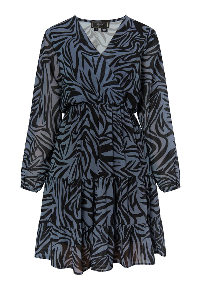 Faina Jurkje met zebraprint Dames grijs/zwart
