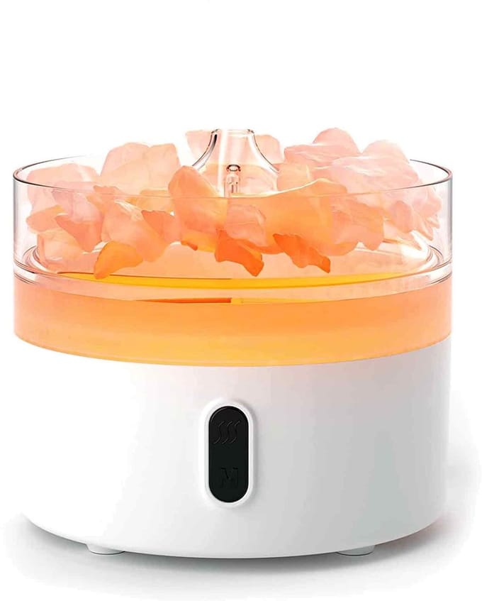 Himalaya Zout Aroma Diffuser - Nachtlampje - USB-C - Vlameffect (Zout inbegrepen)
