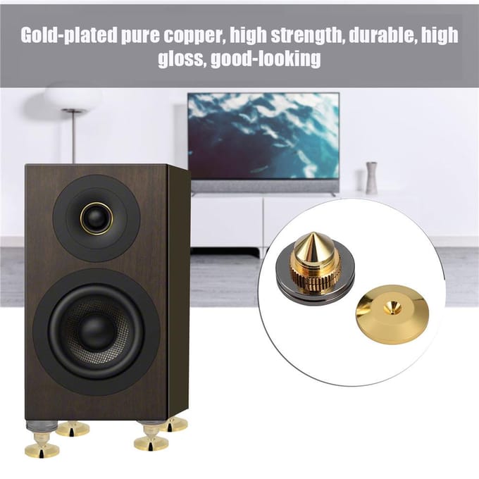 Lot de 4 pics d'isolation pour haut-parleurs HiFi, ampli, CD, cônes de base 28 x 25 mm