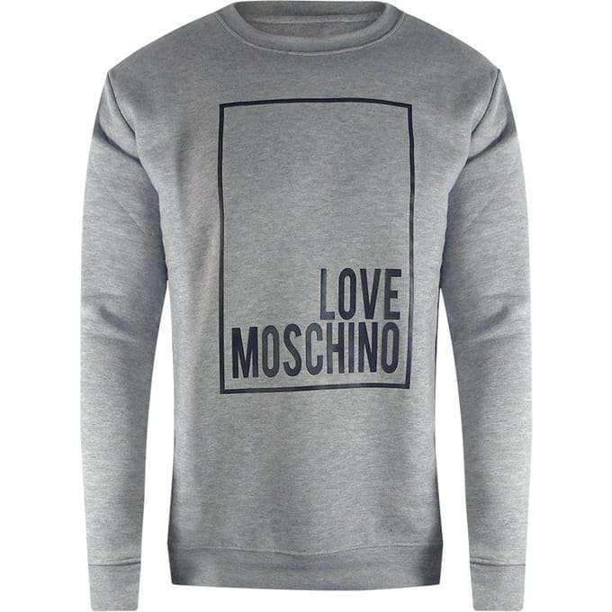 Love Moschino Heren Box Logo Sweatshirt (Grijs)