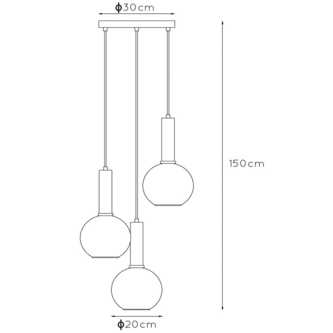 Lucide MARIUS - Hanglamp - Ø 48,5 cm - 3xE27 - Zwart