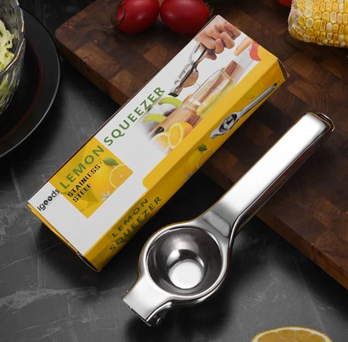 Igoods Citruspers - Limoenpers - Handmatige Citroenpers - RVS - Zilver