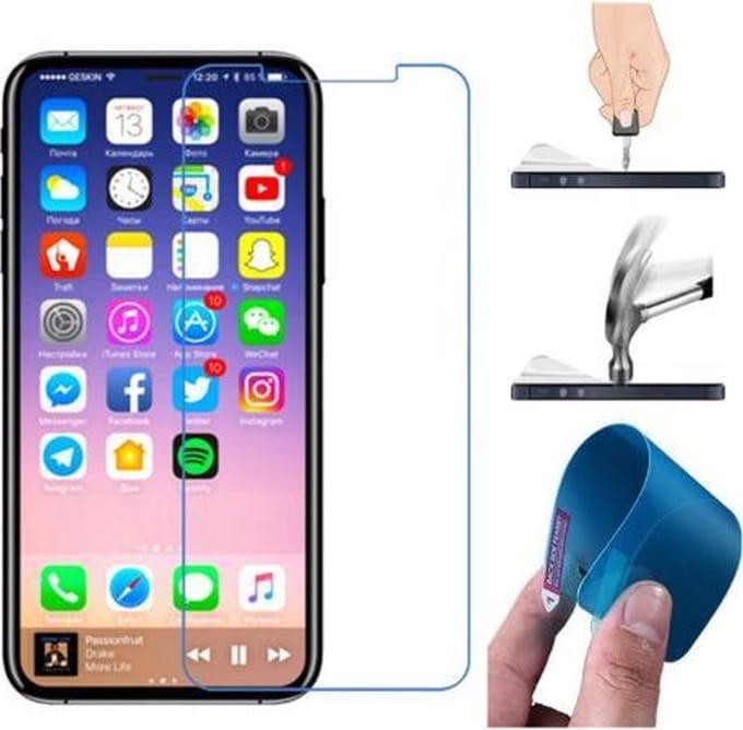 DrPhone 2x iPhone XR / iPhone 11 (6.1 inch) Nano Explosion-proof Schermfolie Flexibele Anti-Shock 0.3mm Soft Glass Screenprotector -
