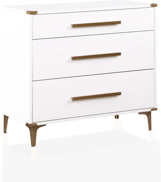 Karissa-Commode - 3-Laden - Wit MDF