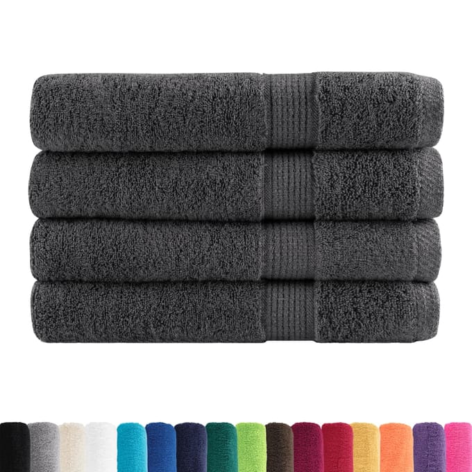 vidaXL - Handdoeken - SOLUND - 4 - st - 600 - g/m² - 100x200 - cm - antracietkleur