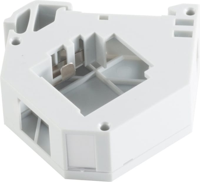 DIN-Rail houder voor 1 Keystone module met aarde en DIN-Rail afsluitcover / wit