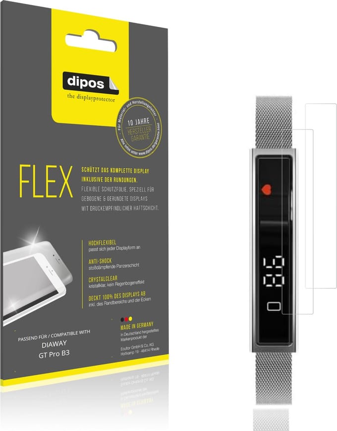 dipos – 2x Beschermfolie geschikt voor DIAWAY GT Pro B3 | 3D Full Cover Screenprotector | 100% Passend