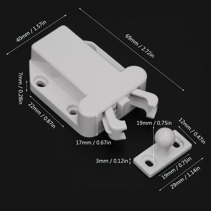 10 stuks Duurzame en Sterke Witte Leuke Kevervorm Kastdeur Rebounder