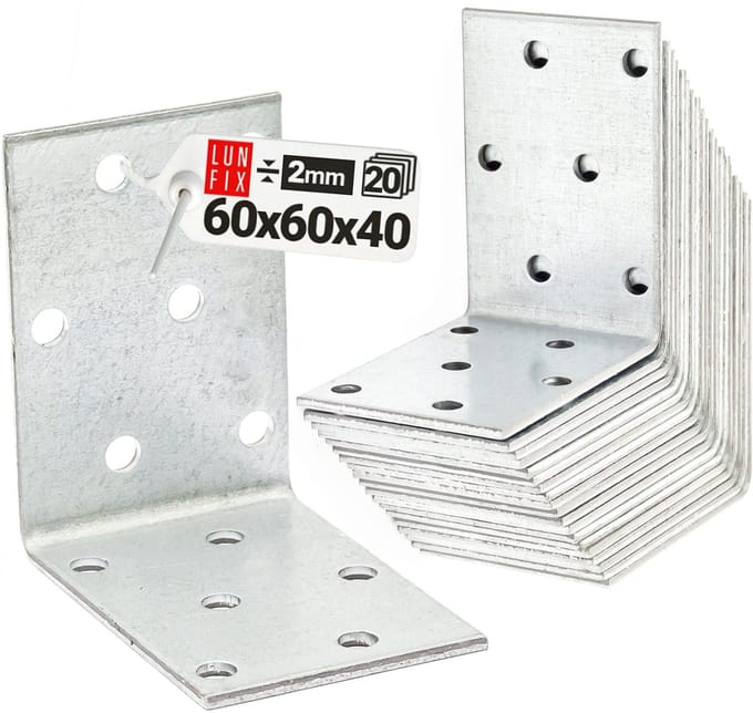 LUN FIX - Montagehoek 60x60x40x2mm KM7 - 20 Stuk