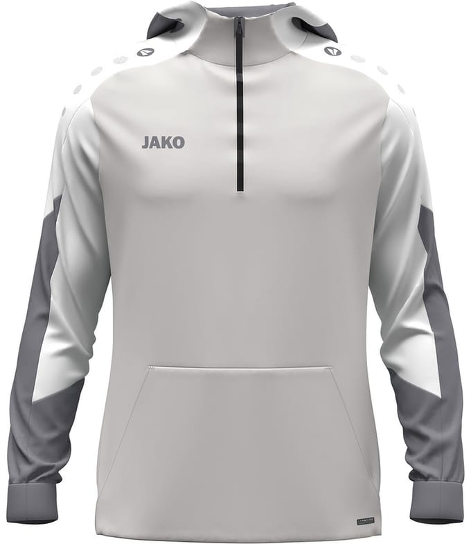 Jako Dynamic Hooded Half Zip Kinderen - Lichtgrijs / Wit / Grijs | Maat: 128