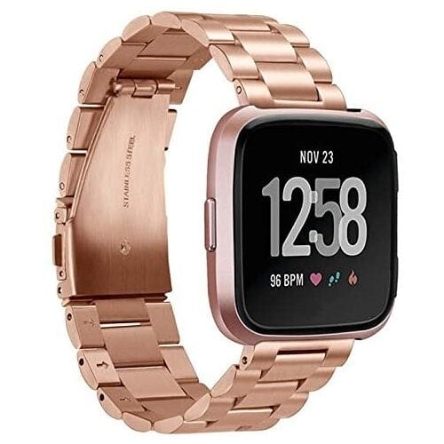 Geschikt voor Fitbit Versa stalen bandje - rosé goud