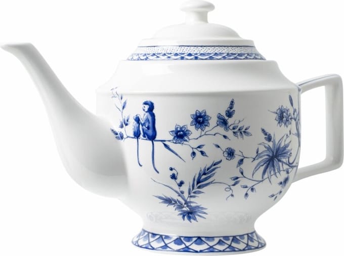 Heinen Delfts Blauw - Theepot Aapjes - Porselein - 1500 ml