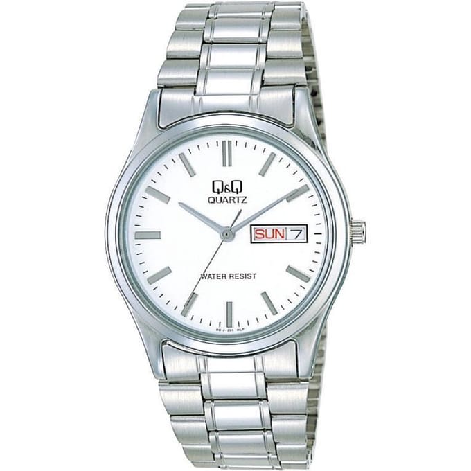 Q&Q heren horloge met Dag en Datum aanduiding