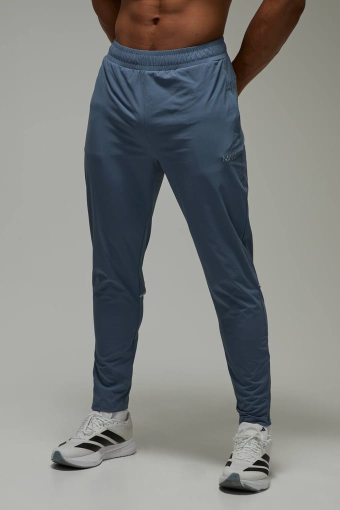 Heren Actieve Hardloop Ventilatie Taps Toelopende Jogger | Steel | Size Large