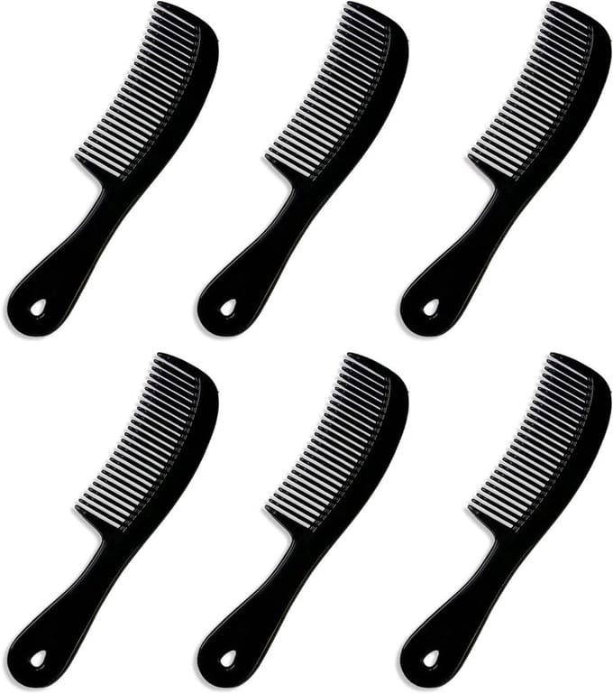Haarkammen Heren - Baardkam Pocket - Haar Styling - Onbreekbaar Plastic - 6 Stuks - Zwart
