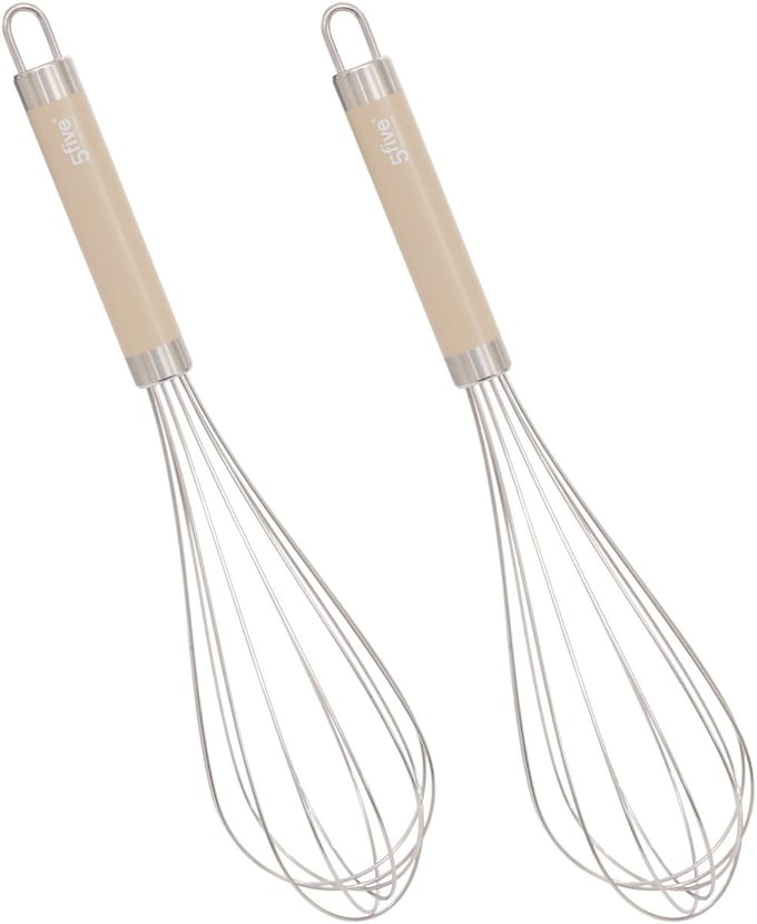 5Five garde Paris - 2x - 30 cm - RVS - aluminium - beige/zilver - keukengerei - klopper - klutser