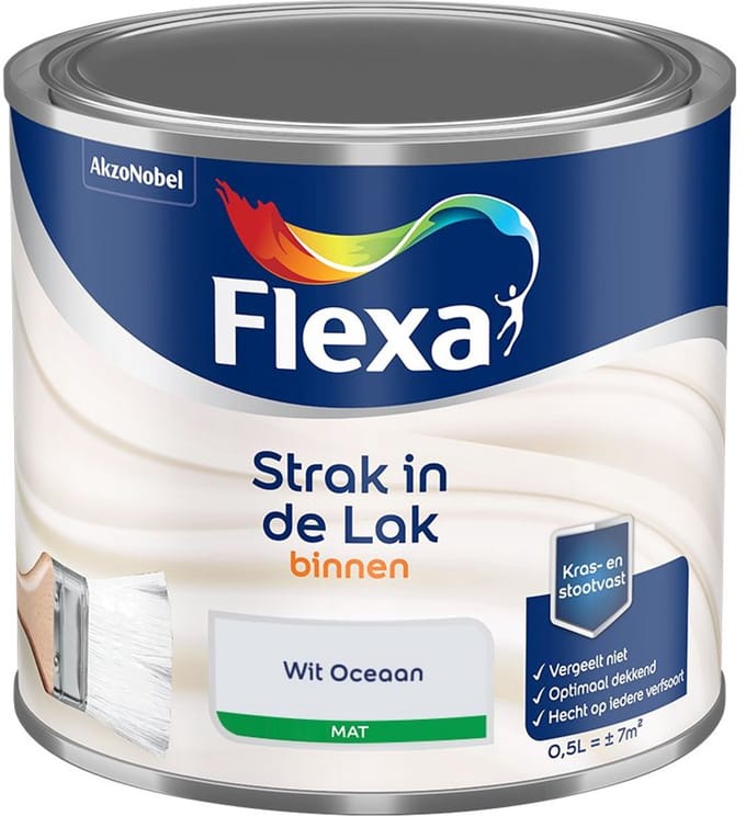 Flexa - Strak In De Lak Binnenlak Mat - Wit Oceaan - Mengverf - 500 Ml