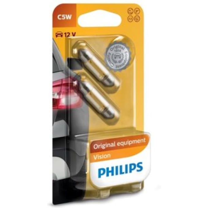 P27/7w lamp PHILIPS C5W Premium 12V/5W, 2 Stuk