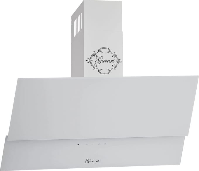 GURARI Waaiermondstuk GCH 268 WH 8 Prime N+Koolfilter, Afzuigkap 80cm in wit / wit glazen front / 1000m³/h