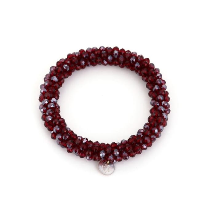 Bijoutheek Armband (Sieraad) Kralen Elastiek Deep Red