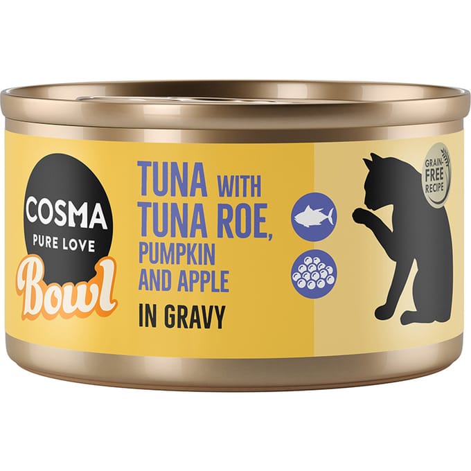 6x80g Tonijn met Tonijnkuit Bowl Cosma Kattenvoer