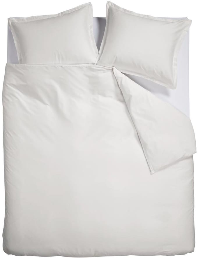 Ambiante Satin Uni dekbedovertrek - Lits-Jumeaux - 240x200/220 cm - Wit