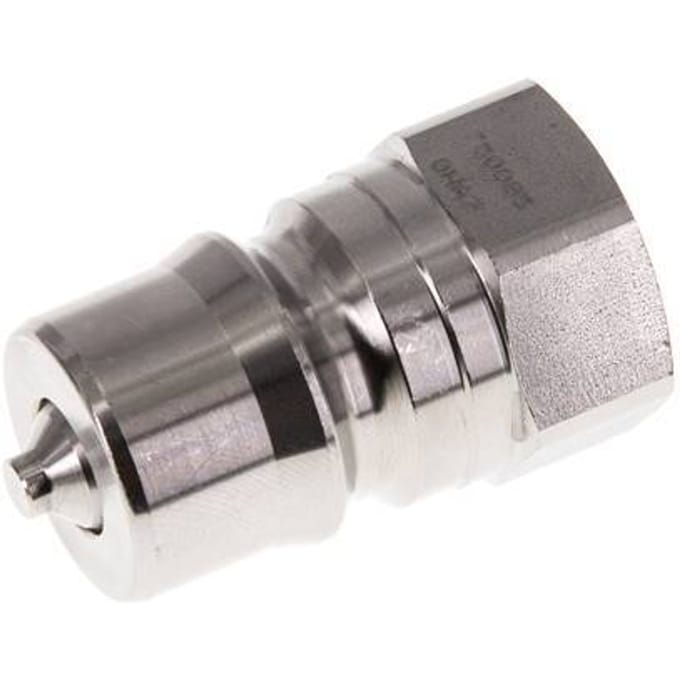 RVS DN 12.5 Hydraulische Koppeling Insteeknippel G 1/2 inch Binnendraad ISO 7241-1 B D 23.5mm