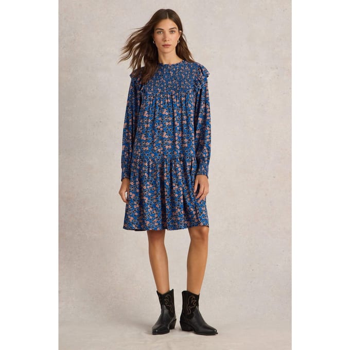 White Stuff Sylvie Dress Blue Multi Taglia: 18 REGULAR | Abiti in T-Shirt Outlet | Donna | Blu