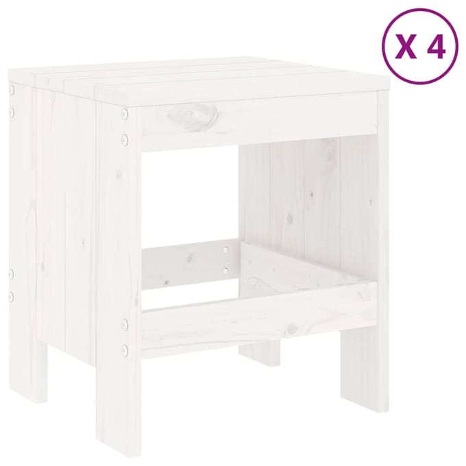 vidaXL - 5-delige - Tuinset - massief - grenenhout - wit