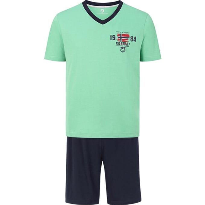 Jan Vanderstorm herren Korte Pyjama - 80/82 - groen - Plus Size