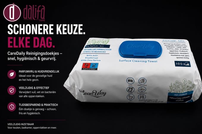 CareDaily - Schoonmaakdoekjes - 600 stuks - Multifunctioneel en parfumvrij