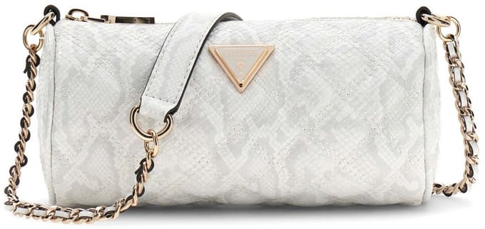 GUESS schoudertas Giully II Mini Barrel Bag Cream White wit