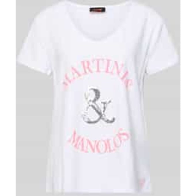 Relaxed fit T-shirt met paillettenversiering model 'Martinis Manolos'