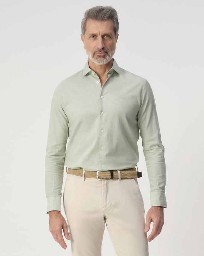 Campbell Casual Overhemd Misteltoe Green Heren