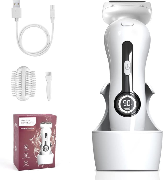 Ladyshaver Elektrisch - Dames Scheerapparaat - Gladde Huid - Geïntegreerd LED-licht - 164 cm - Wit