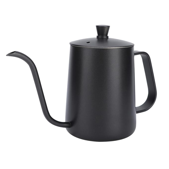 Bouilloire à col de cygne en acier inoxydable avec bec verseur long et étroit (350ml) black